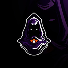 Warlord with Purple Hood esport logo gaming