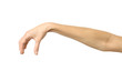© Iurii - Hand picking, holding, grabbing or reaching. Woman hand gesturing isolated on white