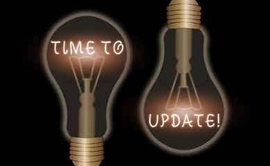 Wall Mural - Writing note showing Time To Update. Business concept for this is right moment to make something more modern new