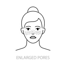Enlarged Pores Vector Icon Line Style