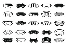Eye Sleeping Mask Icons Set. Simple Set Of Eye Sleeping Mask Vector Icons For Web Design On White Background