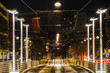 STOCKHOLM, SWEDEN  A tram stop at Sickla Kaj at night