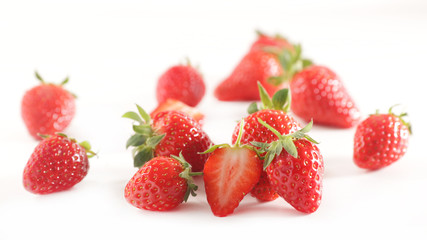 Wall Mural - fresh strawberry isolated on white background