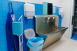 © Vadim - Hand wash room in the hospital. Sterile steel washbasin in modern surgery room