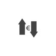 © oksanaoo - Vector up and down arrow and euro sign icon on white isolated background.