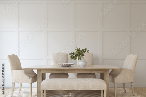 Fotografía Modern dining room. 3d render.
