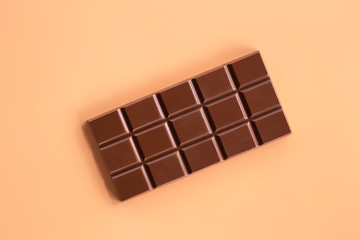 Chocolate bar, top view.