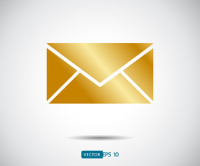 Envelope Mail icon Flat design style, vector illustration.