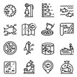 Ichthyology icons set. Outline set of ichthyology vector icons for web design isolated on white background