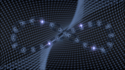 3d block chain concept network connections . 3d rendering