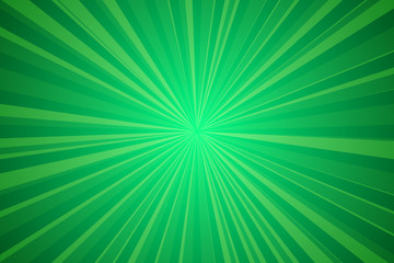 Green Sunburst Pattern Background. Rays. Radial. Summer Banner. Vector Illustration