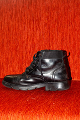 Wall Mural - Old Black Leather Boots, Vintage