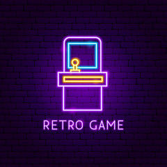 Canvas Print - Retro Game Neon Label