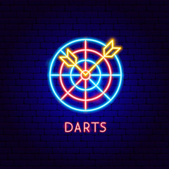 Wall Mural - Darts Neon Label