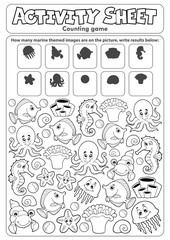 Wall Mural - Activity sheet counting game topic 2