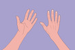 © Angelov - Open palm hand gesture of male hand. Isolated, illustration.