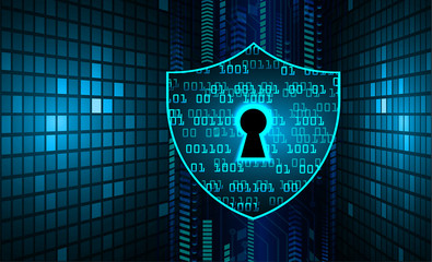 closed padlock on digital background, cyber security