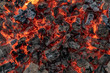 Leinwandbild Motiv Hot coals in a bonfire.