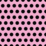 Seamless Pink and black dots repeat pattern print background.