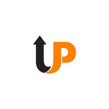 Up Text Logo Icon Design Template