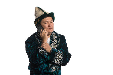 portrait of a Kazakh man in national clothes