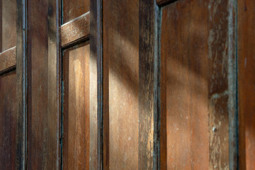 Wall Mural - lighting on wooden wall, construction of home.