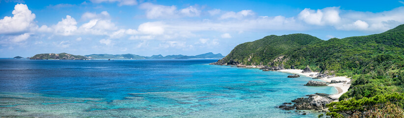 Wall Mural - panoramic view of tokashiki island, kerama islands group, okinawa, japan