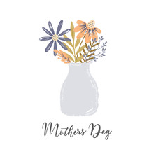 Happy Mothers Day Greeting Card On White Background