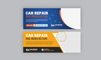 Wall Mural - Car Wash flyer Or Car Repair Banner Cover Design