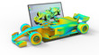 3D rendering - racing car aerodynamic analysis 