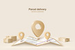 Parcel delivery. Concept for fast delivery service. Vector illustration