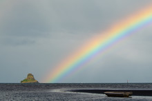 Scenic View Of Rainbow Above Mokoli ªi Island