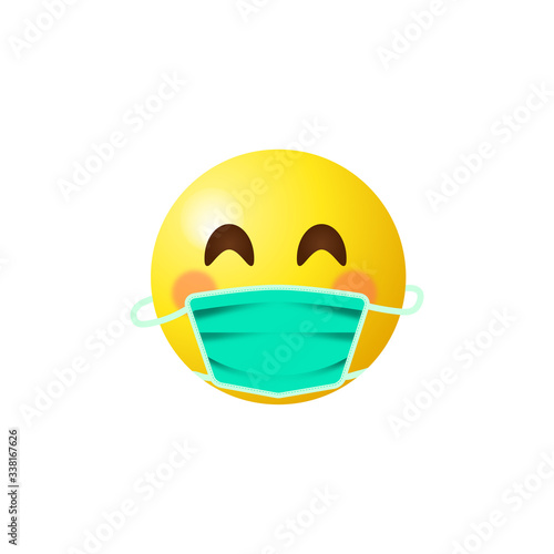 Download Emoji With Mouth Mask Yellow Face Wearing A Surgical Mask Buy This Stock Vector And Explore Similar Vectors At Adobe Stock Adobe Stock PSD Mockup Templates