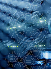 Data loss prevention. DIsaster recovery. Supercomputer blurred background. 2020