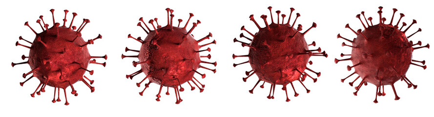 3D illustration Coronavirus disease or COVID-19 virus body isolated on white background generated by 3D rendering.