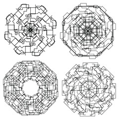 Set Mandalas. Round Ornament Pattern