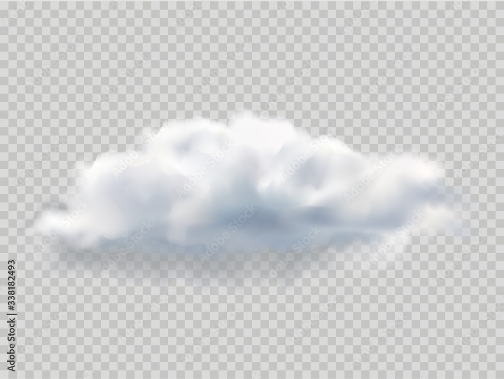 Realistic isolated cloud for template decoration and mockup covering on the transparent background. Concept of storm and sky. EPS 10 - obrazy, fototapety, plakaty 
