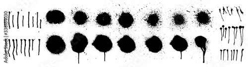 Fotomural Spray circle texture, graffiti stencil set