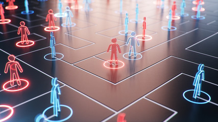 network structure between people, data exchange. the concept of collective intelligence. the human n