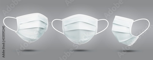 Fotografía Realistic Set of medical masks - template