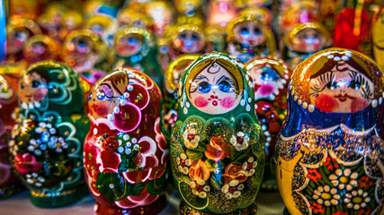 Matroska Dolls for Sale at Market in Budapest, Hungary