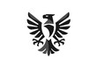 heraldic eagle symbol or falcon bird isolated emblem. Royal imperial of Gothic predatory griffin badge, Military heraldry sign
