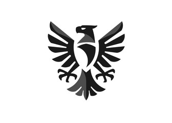 Wall Mural - heraldic eagle symbol or falcon bird isolated emblem. Royal imperial of Gothic predatory griffin badge, Military heraldry sign