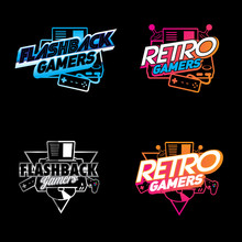 Retro Flashback Gamers Gradients Version Identity Vector
For Commercial Use, Texts In Separated Layer