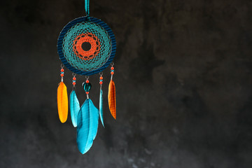 Dreamcatcher on dark background