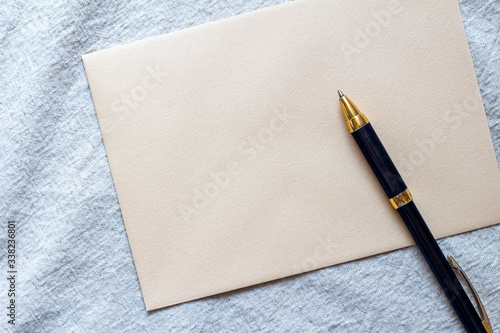 手紙 便箋と封筒とボールペン Stock Photo Adobe Stock