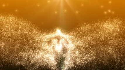 Wall Mural - bird glow particle fly abstrct background.3d rendering.