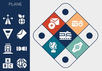 Poster - plane icon set