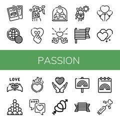 Canvas Print - passion simple icons set