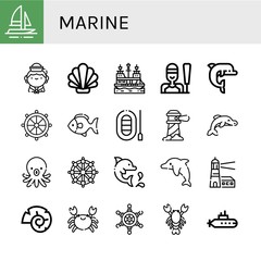 Sticker - Set of marine icons